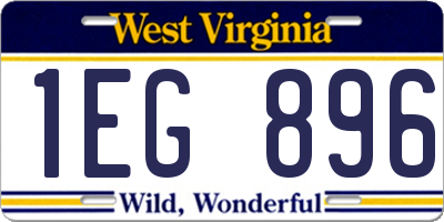 WV license plate 1EG896