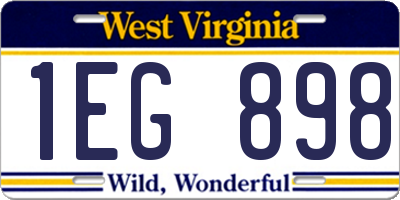 WV license plate 1EG898