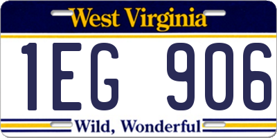 WV license plate 1EG906