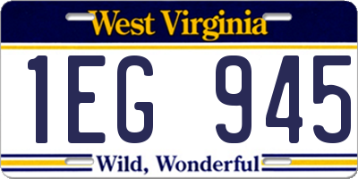 WV license plate 1EG945