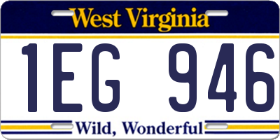 WV license plate 1EG946
