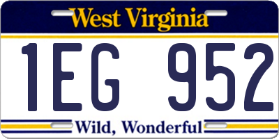 WV license plate 1EG952