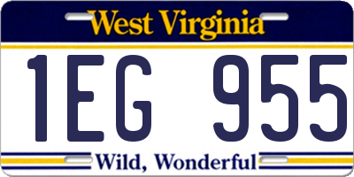 WV license plate 1EG955