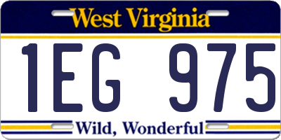 WV license plate 1EG975