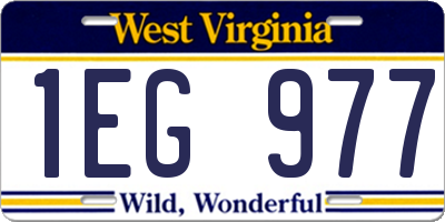 WV license plate 1EG977