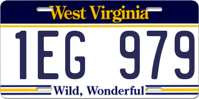 WV license plate 1EG979