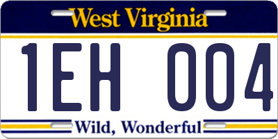 WV license plate 1EH004