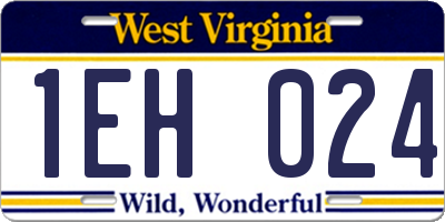 WV license plate 1EH024