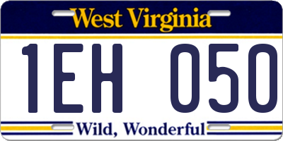 WV license plate 1EH050