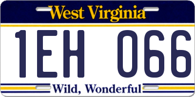 WV license plate 1EH066