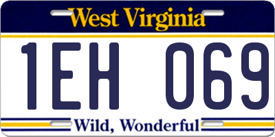 WV license plate 1EH069