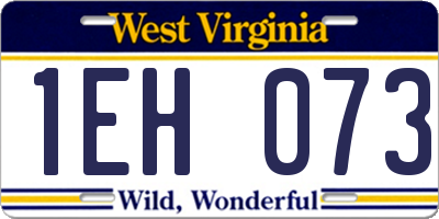 WV license plate 1EH073