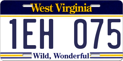 WV license plate 1EH075