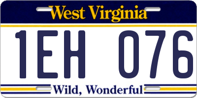 WV license plate 1EH076