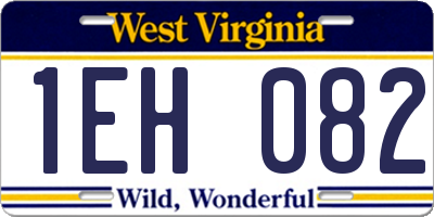 WV license plate 1EH082