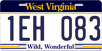 WV license plate 1EH083