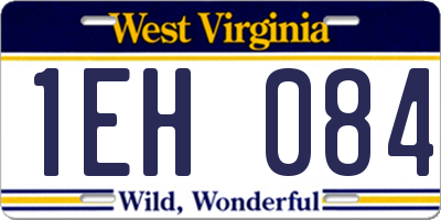 WV license plate 1EH084