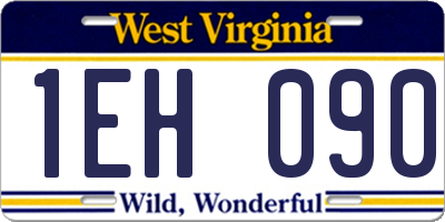 WV license plate 1EH090