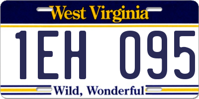WV license plate 1EH095