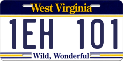 WV license plate 1EH101