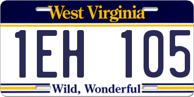 WV license plate 1EH105