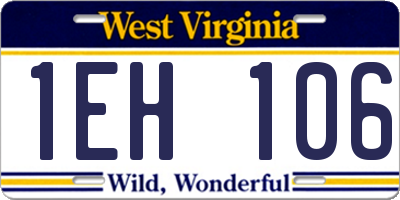 WV license plate 1EH106