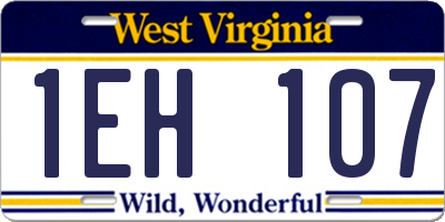 WV license plate 1EH107