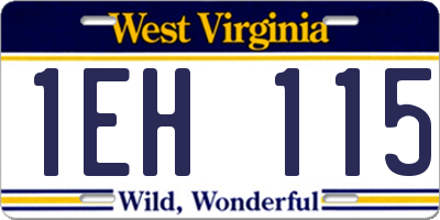 WV license plate 1EH115