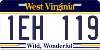 WV license plate 1EH119