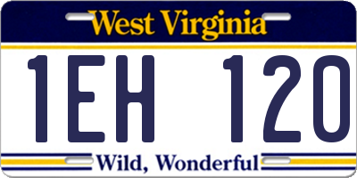 WV license plate 1EH120