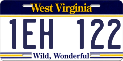 WV license plate 1EH122