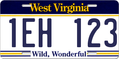WV license plate 1EH123