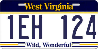 WV license plate 1EH124