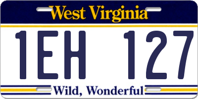 WV license plate 1EH127