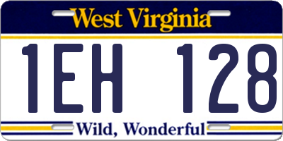 WV license plate 1EH128