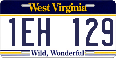 WV license plate 1EH129