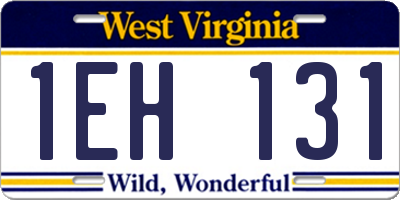 WV license plate 1EH131