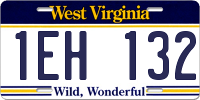WV license plate 1EH132
