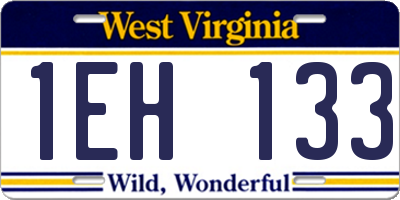 WV license plate 1EH133
