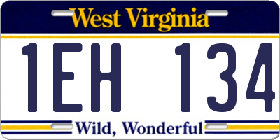 WV license plate 1EH134