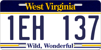 WV license plate 1EH137