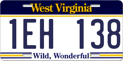WV license plate 1EH138
