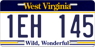 WV license plate 1EH145