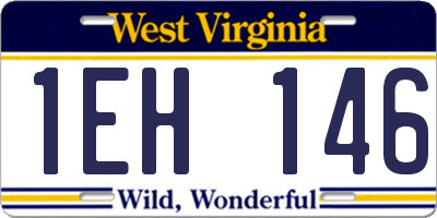 WV license plate 1EH146