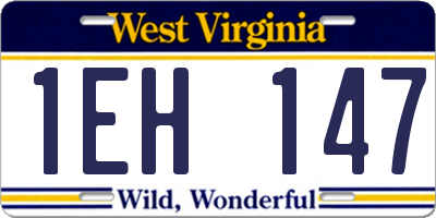 WV license plate 1EH147