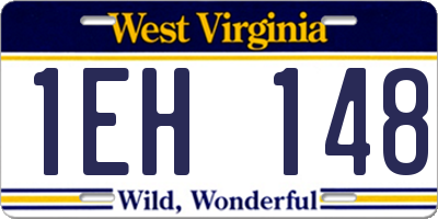 WV license plate 1EH148