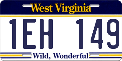 WV license plate 1EH149