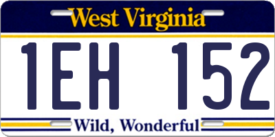 WV license plate 1EH152