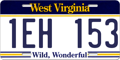 WV license plate 1EH153