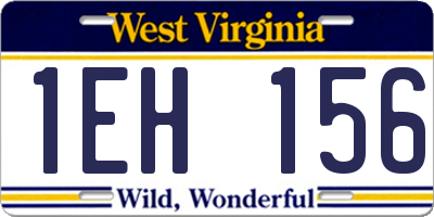 WV license plate 1EH156
